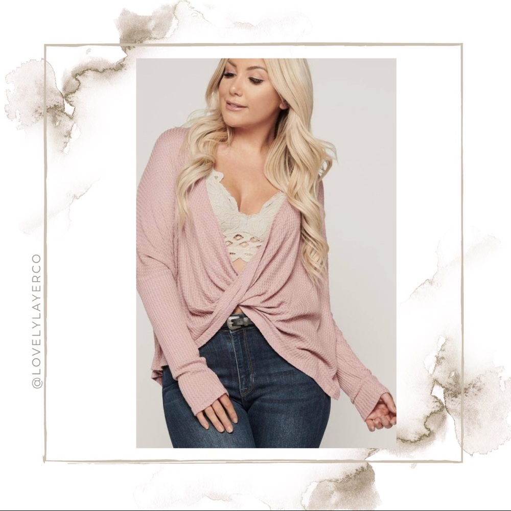 NWT NanaMacs Open Up Knit Top Mauve